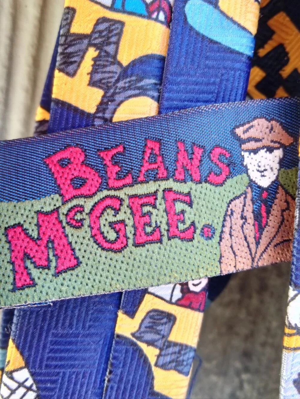 Beans McGee VTG Cartoon Happy Days Happy Taxi Polyester Necktie